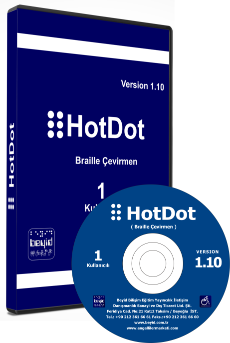 HotDot kabartma yazı/braille çeviri programı